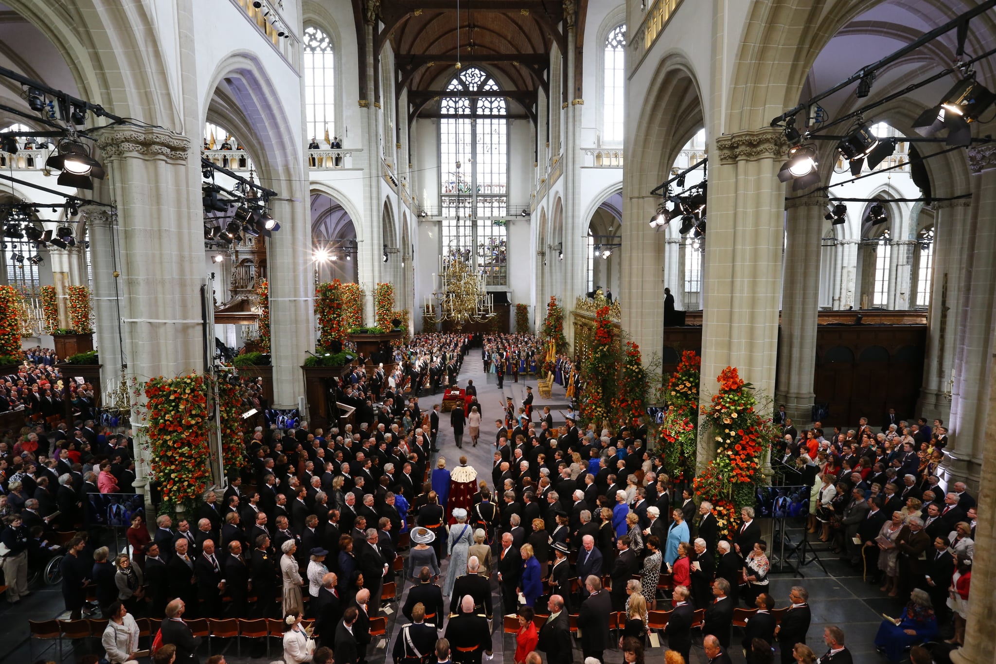 New Church filled with people for the inauguration. | Royals From Around  the World Celebrate Netherlands' New King | POPSUGAR Love & Sex Photo 84